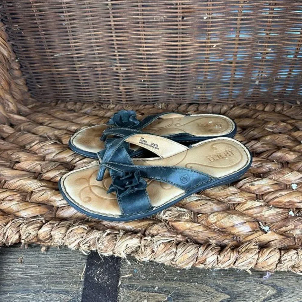 Born sz 6M‎ Double Strap Sandal Floral Midnight Womens